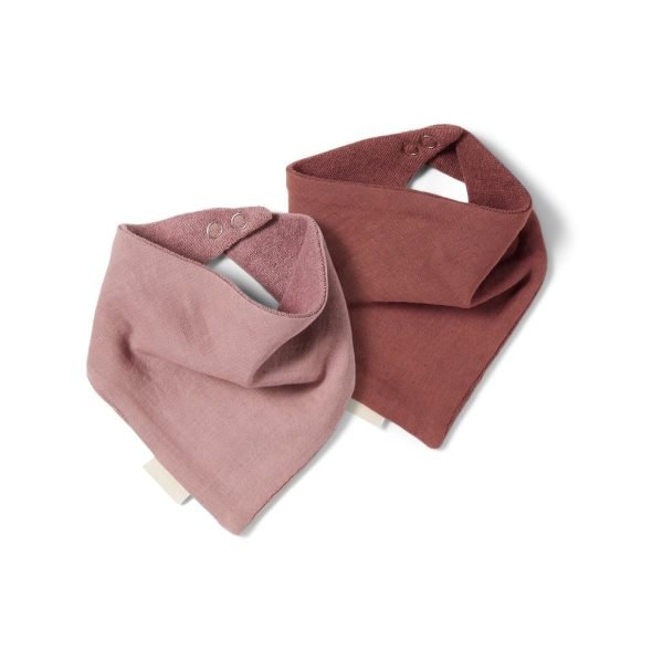 Acile terry bib - 2 pack Mahogany/Woodrose