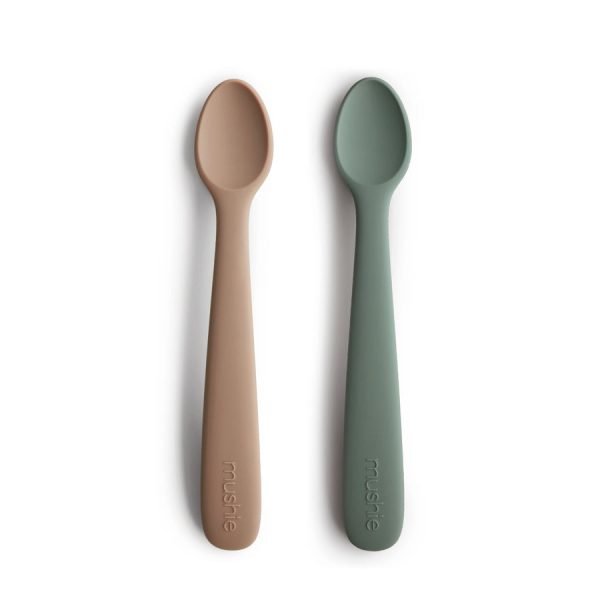 Silicone Feeding Spoons 2-Pack Dried Thyme/Natural