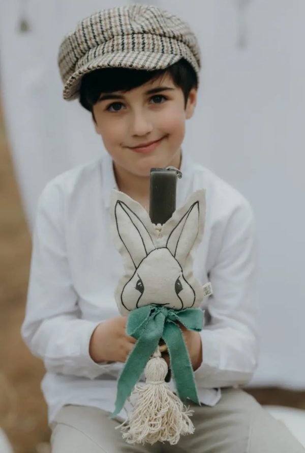 Easter Bunny Candle Grey