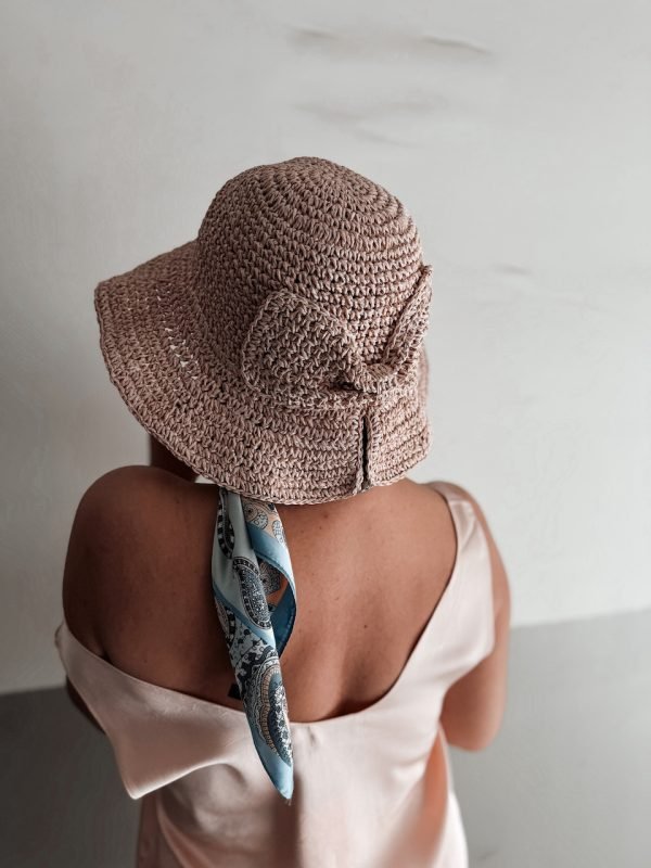 Pink Straw Bucket Hat
