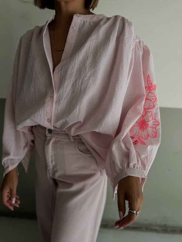Pink Shirt with Embroidery Details