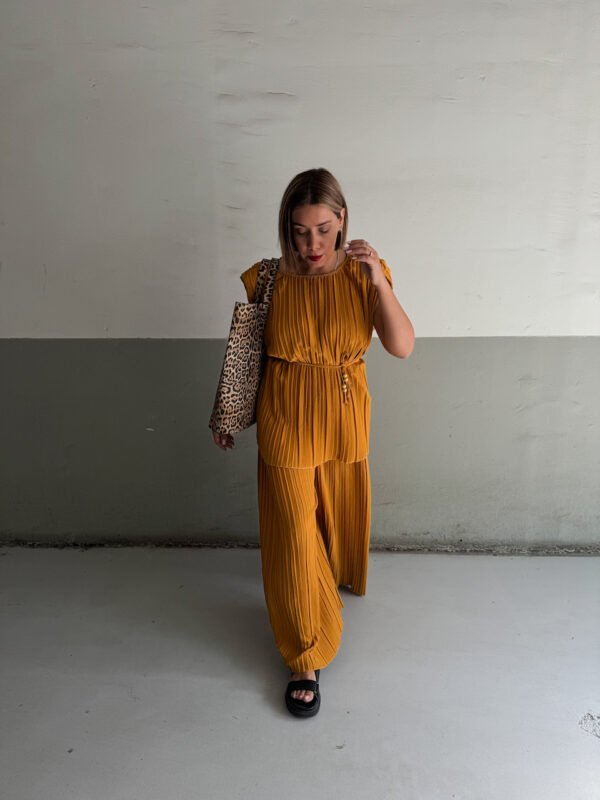 Yellow Mustard Pleated Set