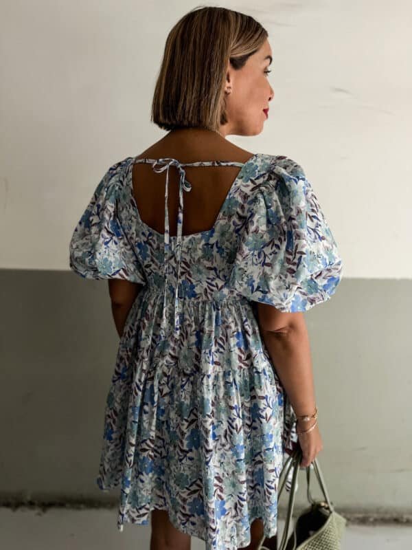 Cute Floral Dress with Puffed Sleeves