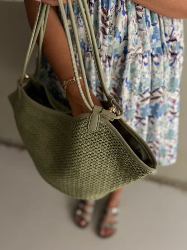 Mint Shoulder Bag with Gold Details