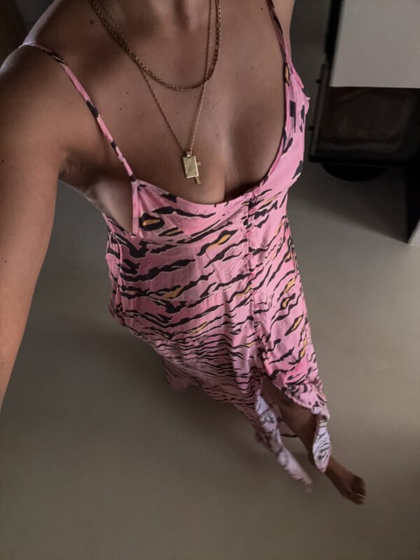Pink Maxi Dress with Buttons