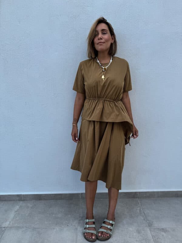 Brown Geometrical Dress