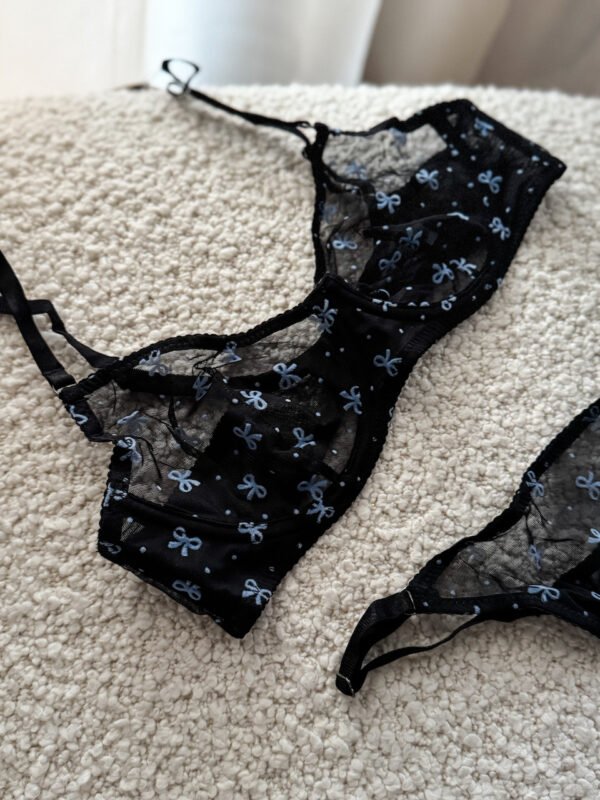 Lingerie Set with Bows Black