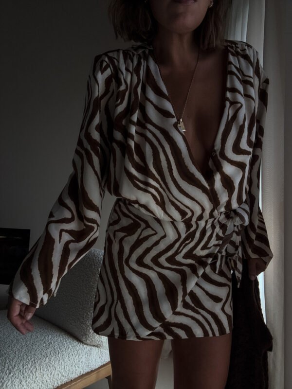 Mini Wrap Dress with Long Sleeves