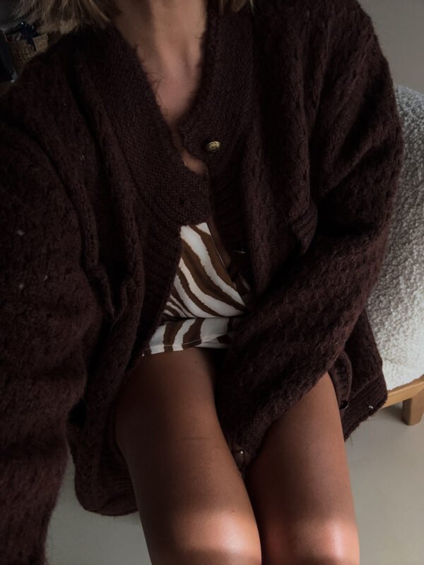 Brown Cardigan with Buttons