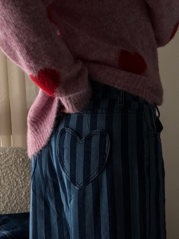 Denim Trousers with Heart Pockets