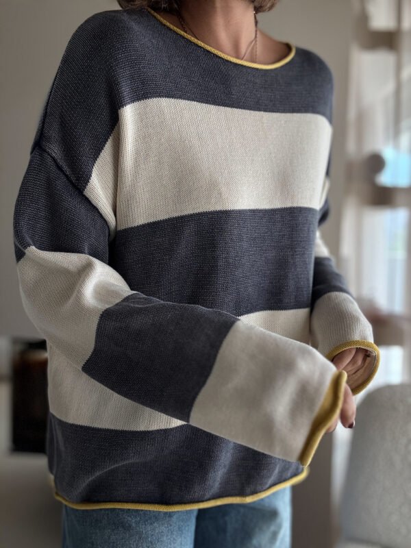 Blue Striped Light Knit Sweater