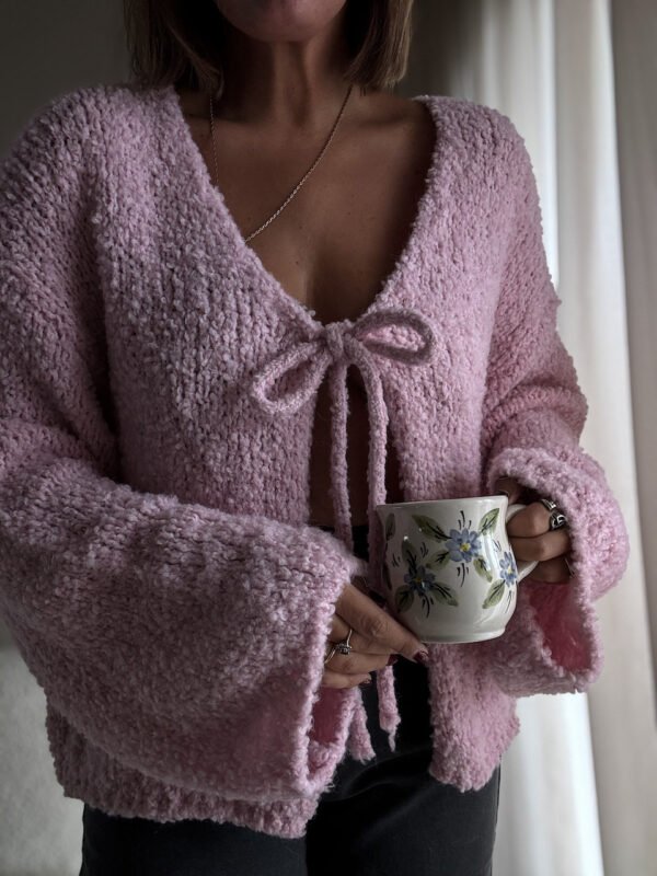 Pink Cardigan with Bow