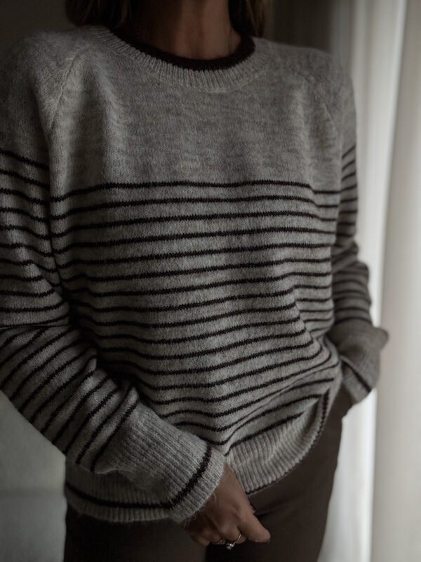 Striped Sweater-Dark Brown