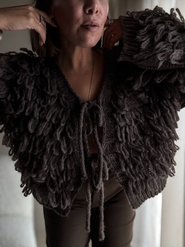 Brown Cardigan with Fringes