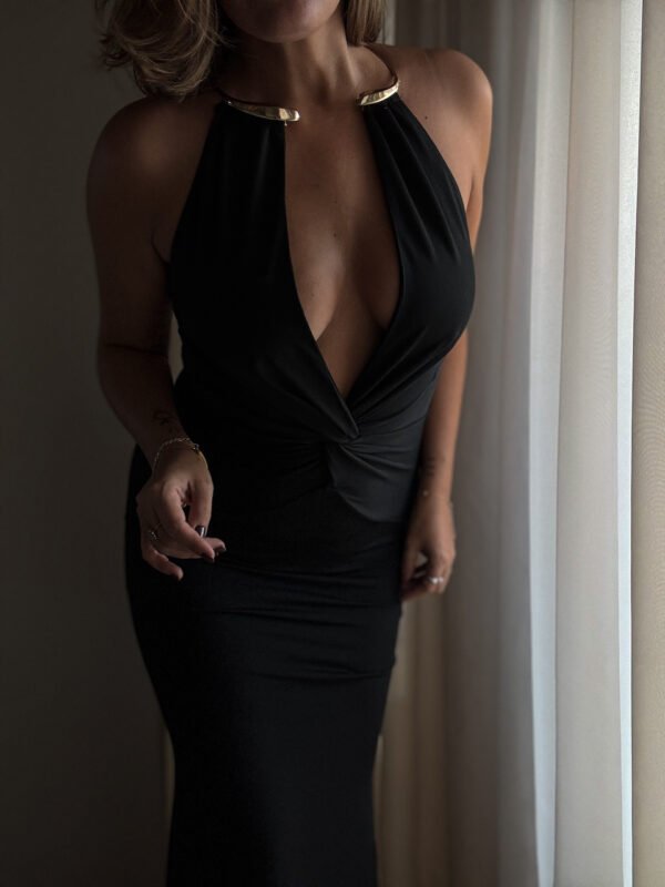 Black Dress with Necklace