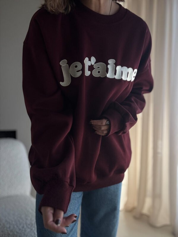 Burgundy Je t'aime Sweatshirt