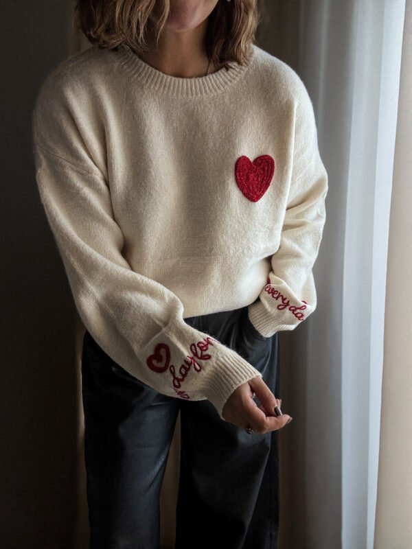 Ecru Jumper with Heart