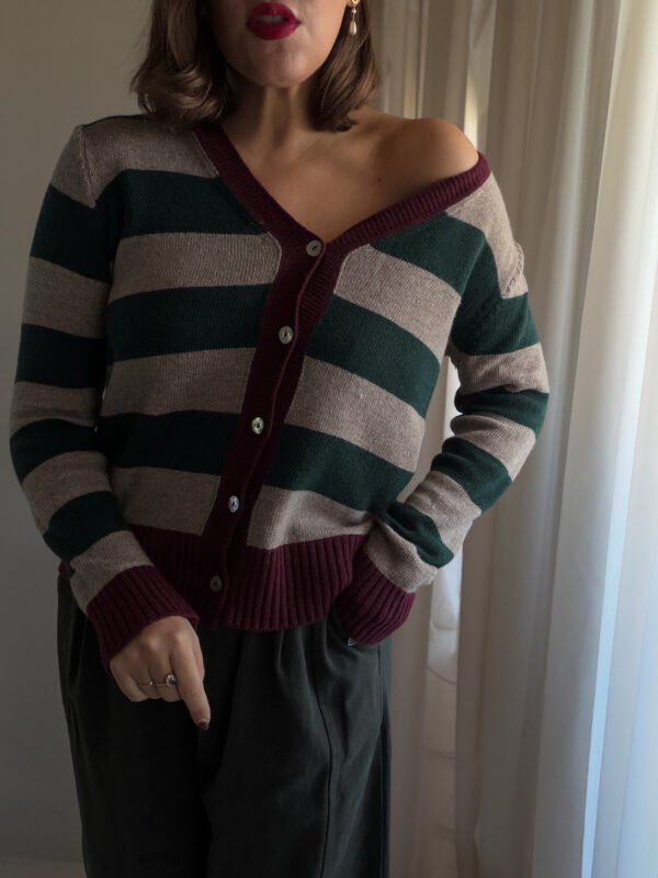 Cashmere Striped Cardigan