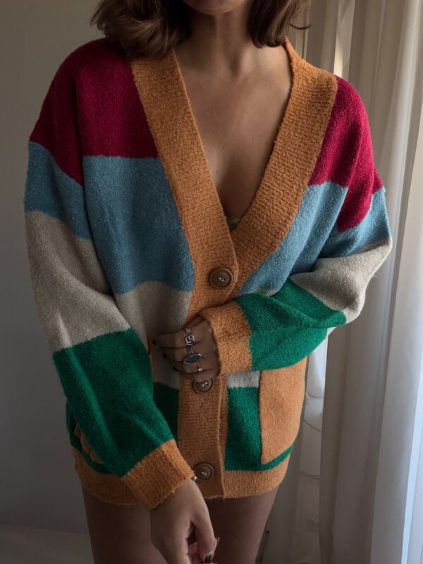 Multicolour Striped Cardigan