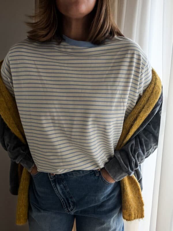 Light Blue Striped Blouse