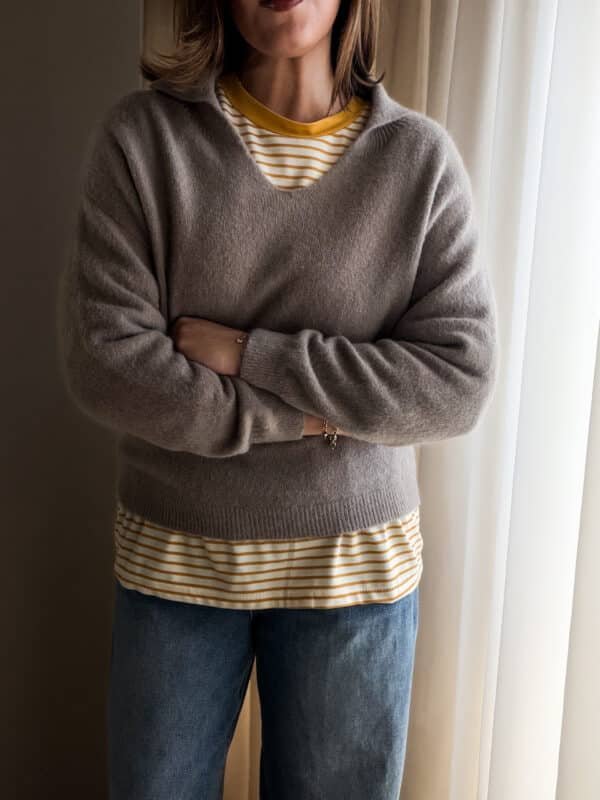 Biege Collar Sweater