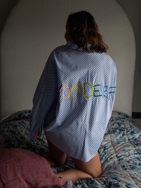 "Wonderfull" Oversized Striped Shirt