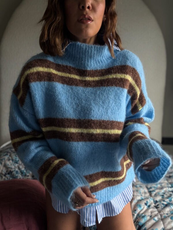 Light Blue Sweater with Stripes