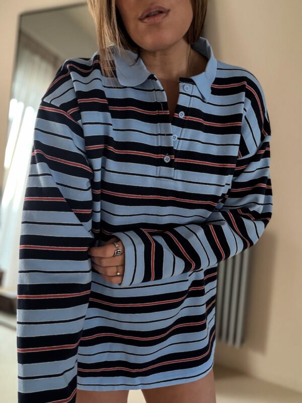 Striped Collar Sweatshirt