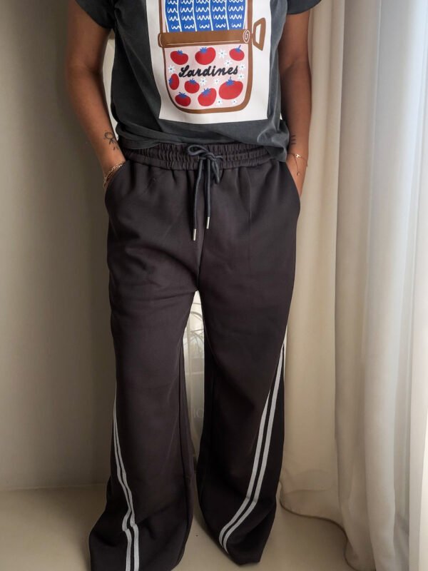 Grey Sweatpants with Striped