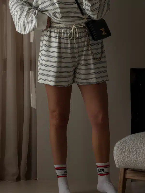 Striped Shorts with Elastic Waist
