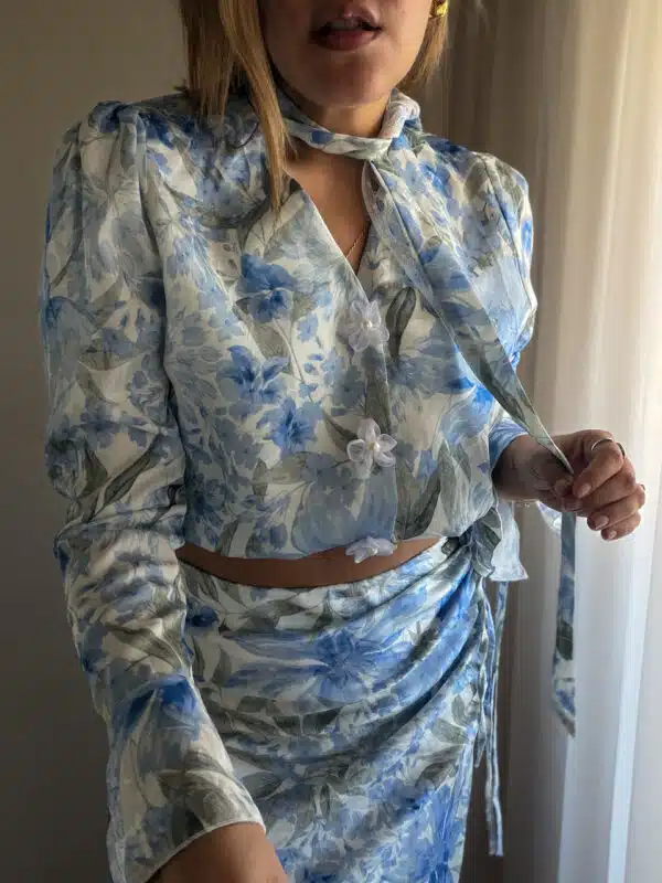 Blue Floral Top