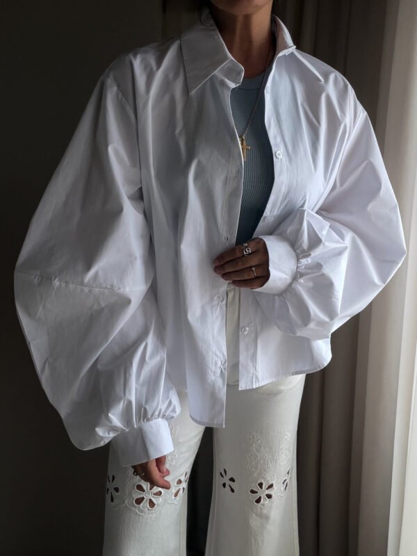 White Shirt with Wide Sleeves