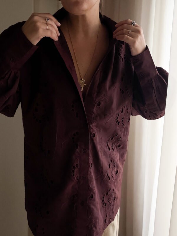 Burgundy Embroidery Shirt