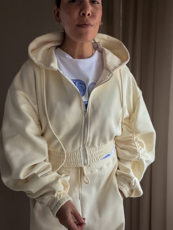Butter Yellow Cropped Hoodie