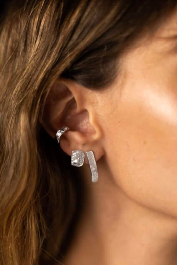 Square Silver Earrings