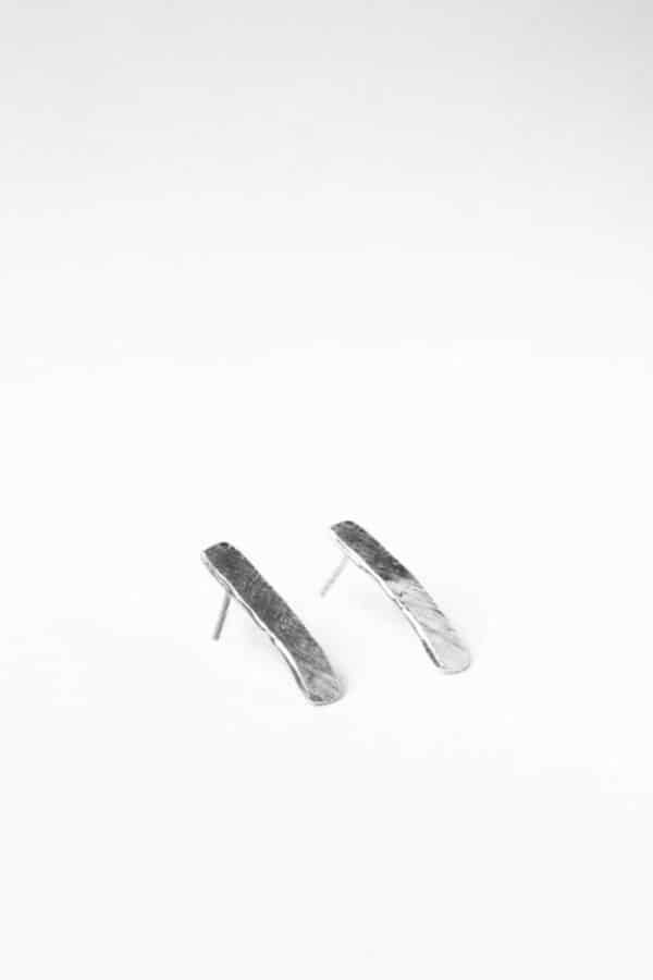 Long Thin Silver Earrings