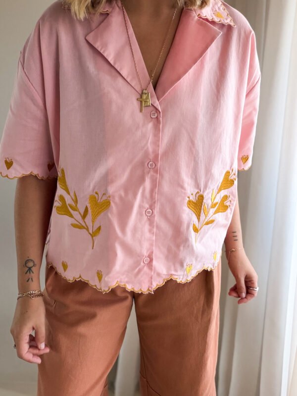 Pink Embroidery Shirt