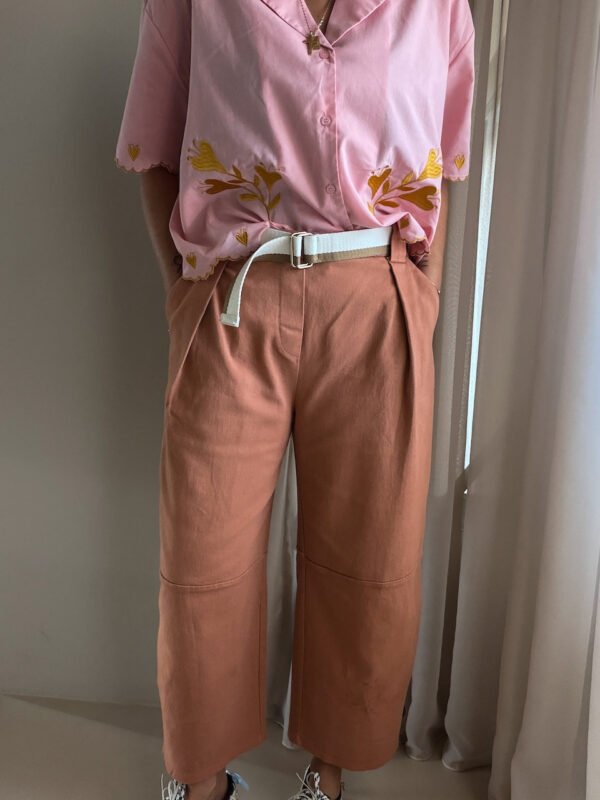 Salmon Pants with Elastic Waist