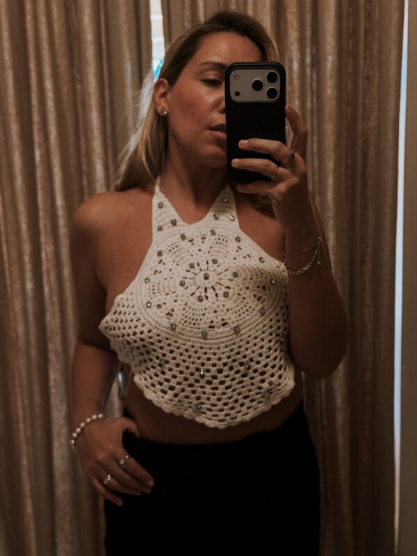 Knit Crop top with Stones