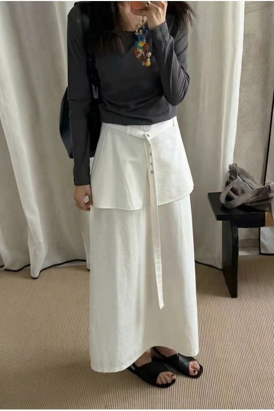 Blanc Maxi Cotton Skirt