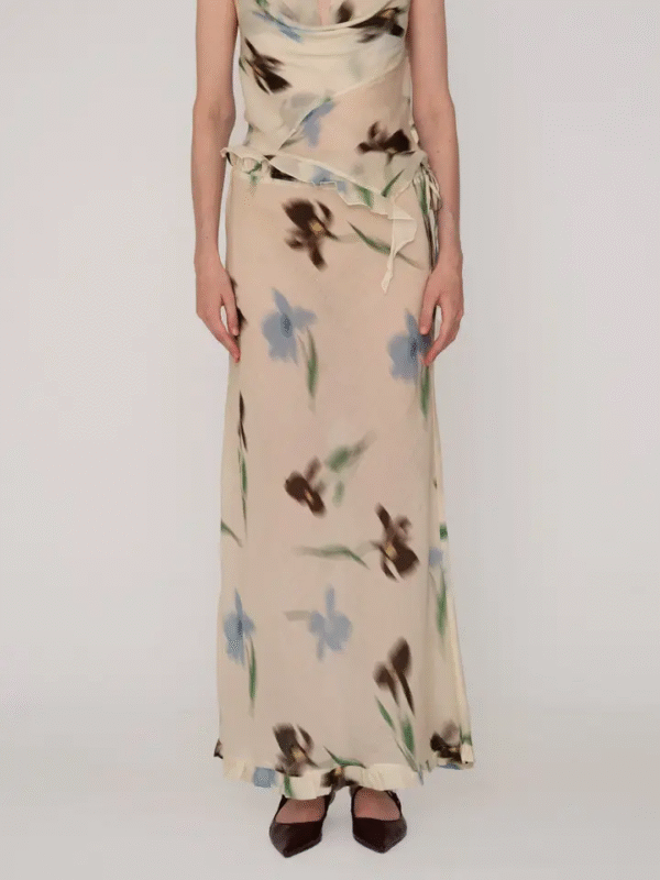 Falda De Hielo Con Estampado Floral De Verano