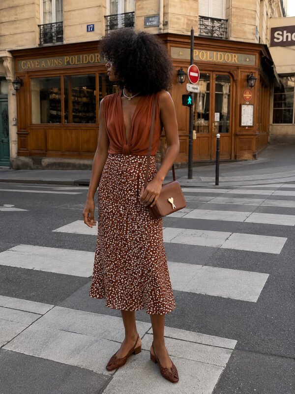 Tile Floral Midi Skirt