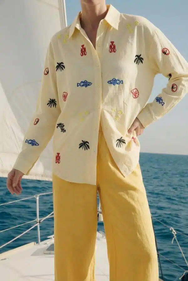 Yellow Embroidered Shirt