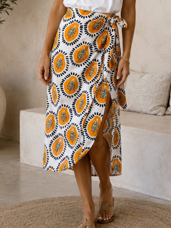 Wrap Midi Φούστα Papaya Print