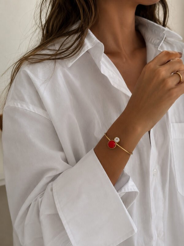 Ruby Glow Cuff Bracelet