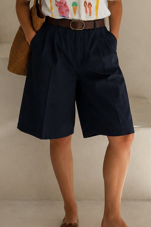 Navy Tailored Bermuda Shorts