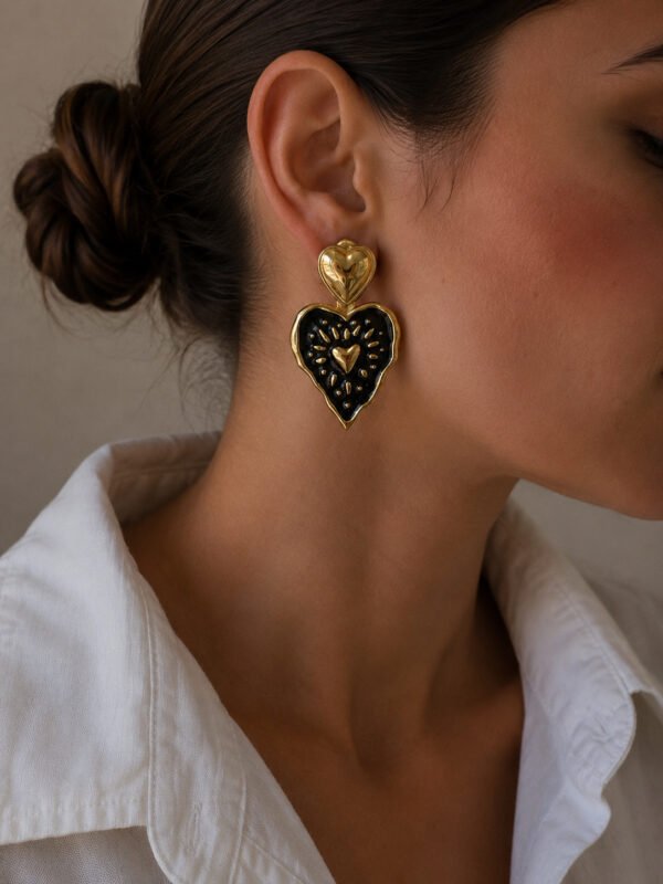 Cuore Noir Statement Earrings