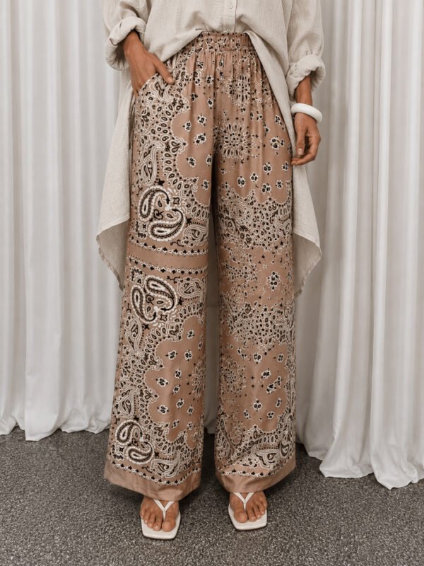 Boho Παντελόνα Palazzo με Paisley Print