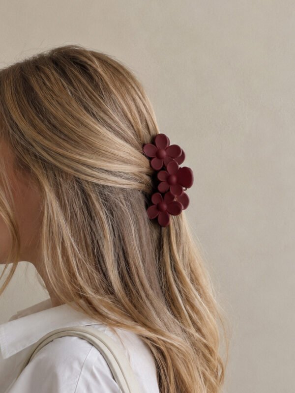 Burgundy Blossom Hair Claw
