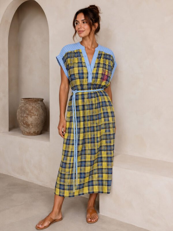 Sunbeam Plaid Midi Dress